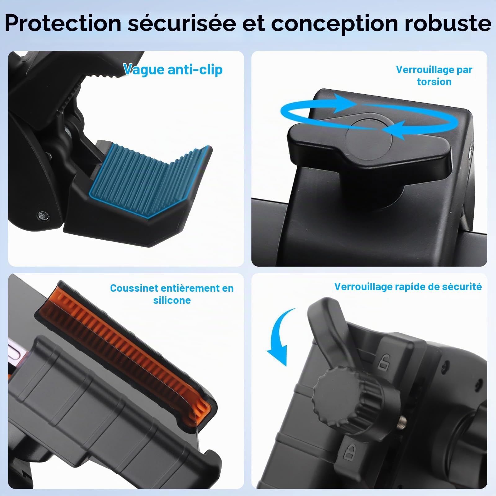 EEEKit Support Téléphone Golf 360° Rotatif: Smartphone 4,7–7,2 Pouces | Compatible avec Club Car, EZGO, Yamaha & ICON - Rotation 360° / Smartphones 4,7–7,2 pouces - Maintien sécurisé