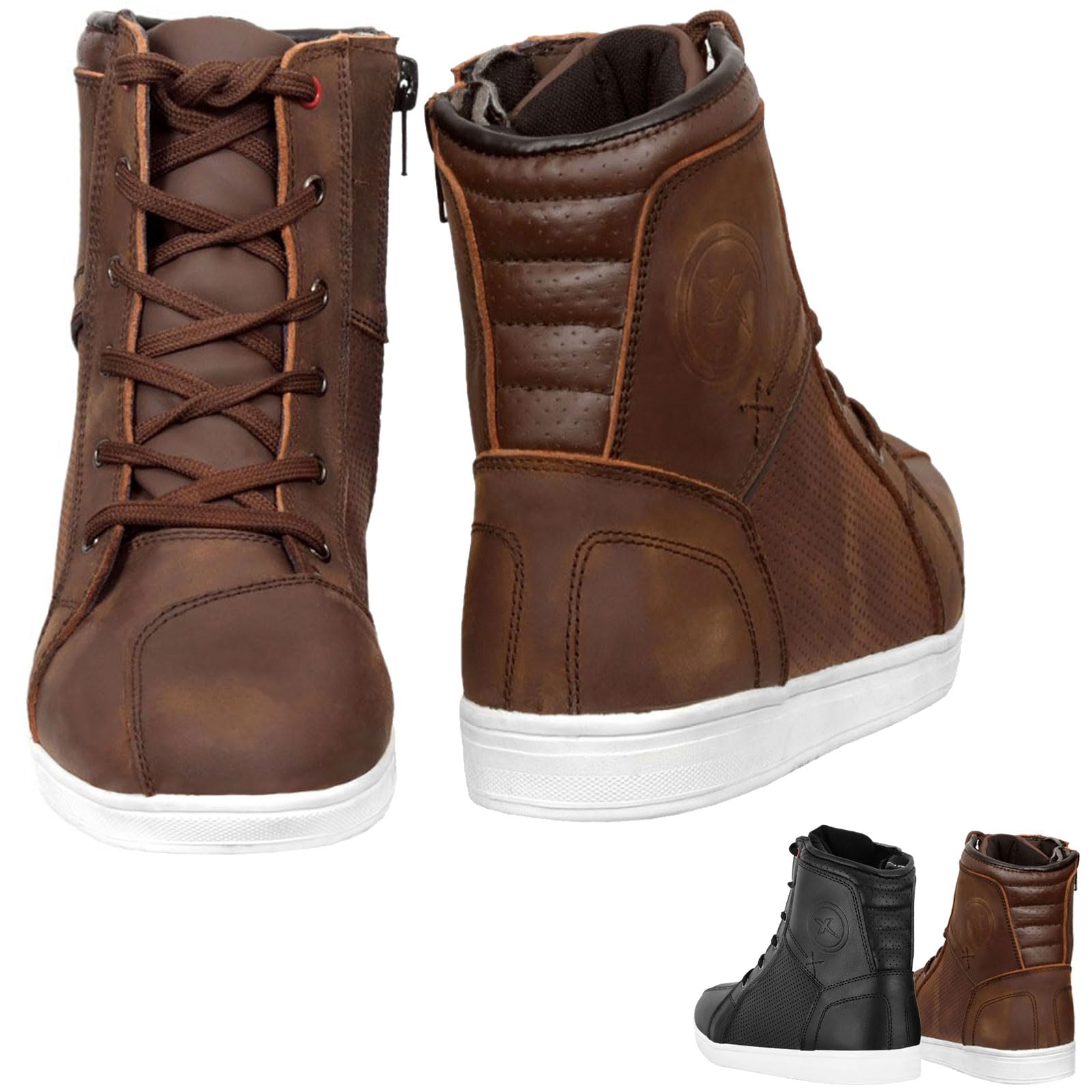 Stivali da moto moto Rider scarpe in pelle CE Armour Boot Moto Uomini Scarpe impermeabili Sneaker Moda Per Gli Uomini Ragazzi
