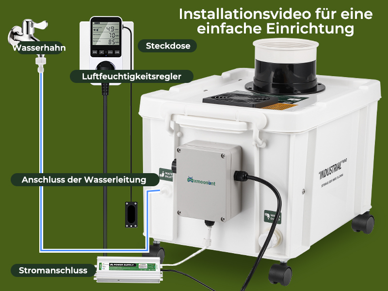 Mxmoonant Ultraschall Nebelmaschine DIY – 10L/H, Automatische Befeuchtung Für Gewächshaus & Werkstatt