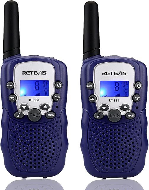 Retevis RT388 Walkie Talkies for Kids, Long Range VOX Flashlight Toy Gift for 3-12 Years Old Boys, Birthday Gift for Children, Family, Camping (1 Pair, Navy Blue)