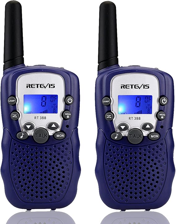 Retevis RT388 Kids Walkie Talkies, Toys for 6-12 Year Old Boys Girls, Walkie Talkies for Kids 22CH 2 Way Radio, VOX Flashlight LCD Backlit, Toys Gifts for Christmas Stocking Stuffers(Dark Blue,1 Pair)