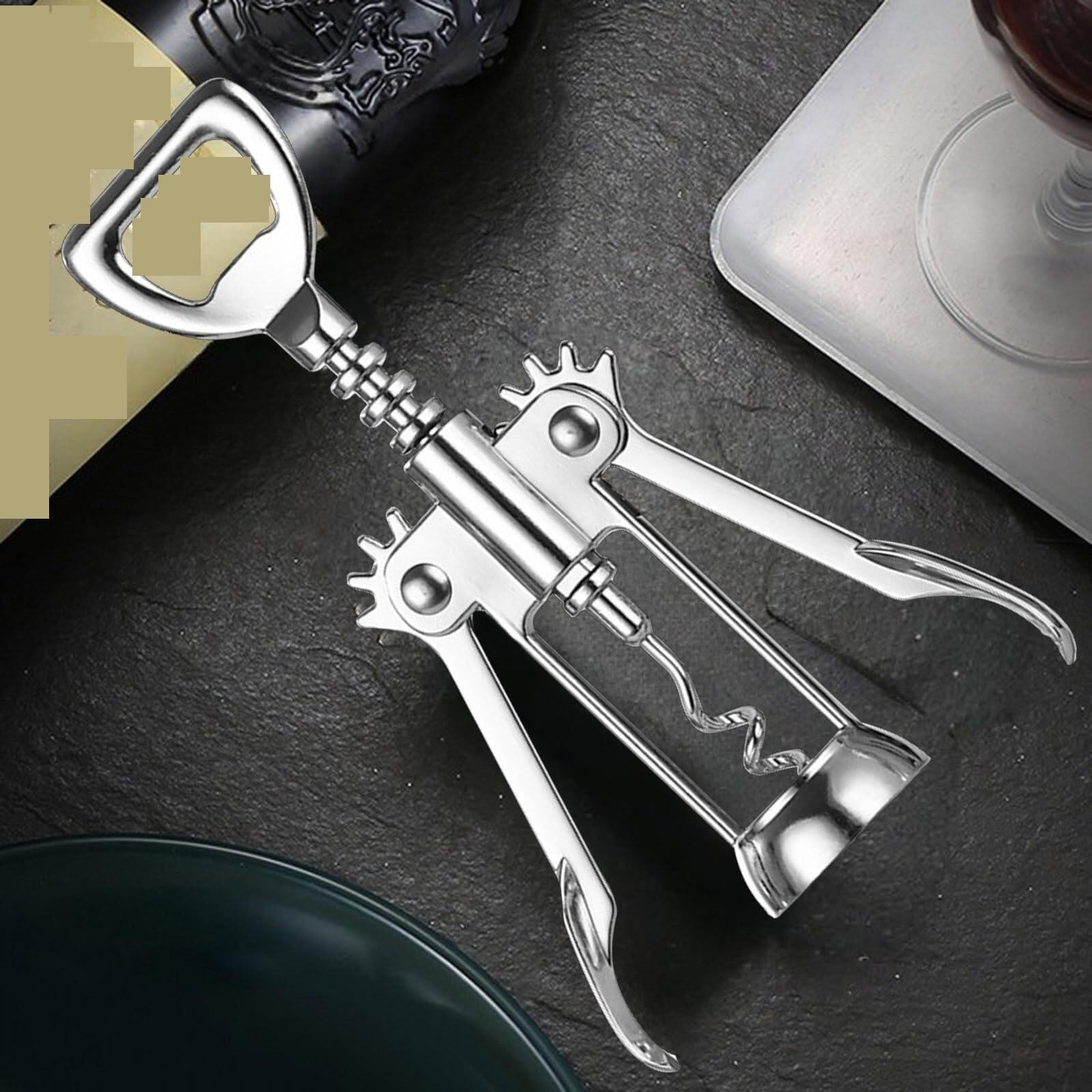 Otwieracz do Butelek, Otwieracz do butelek wina ze stali nierdzewnej, odpowiedni domowego baru i restauracji na imprezę Uniwersalny(2pcs)