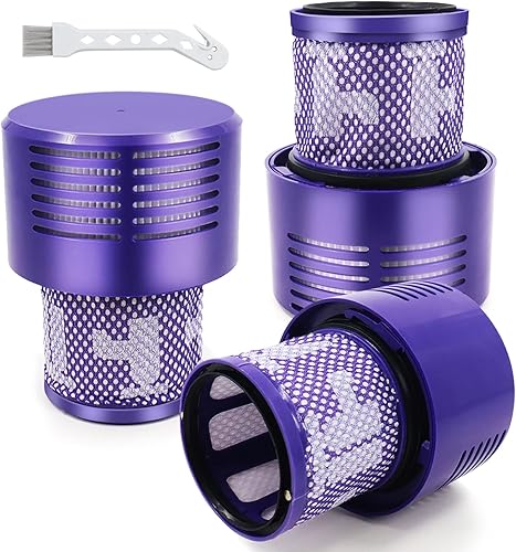 Miniatura 10 de V8 V7 - Filtro animal de repuesto para Dyson V7 V8 Animal Absolute Motorhead aspiradora inalámbrica, filtro de 4 postes, 4 prefiltros y cepillo de