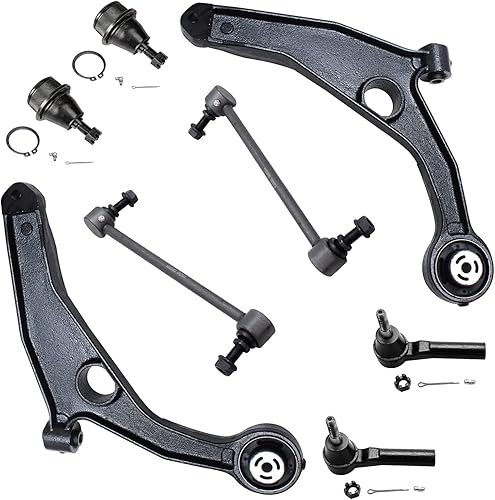 Detroit Axle - Kit de suspensión frontal de 8 piezas para Dodge Journey 2009-2015, 2 brazos de control inferiores, 2 rótulas, 2 varillas de