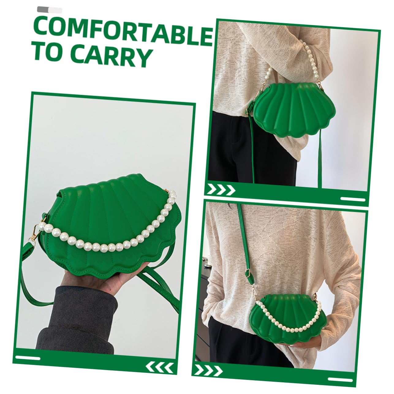 5 Piezas bolsa crossbody con diseño de concha bandoleras mujer monedero mujer bolso con forma de concha para otoño bolsa de mensajero bolso de las niñas cartera Perder PU