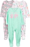 Simple Joys by Carter's Baby and Toddler Girls' 3-Pack Loose Fit Fleece Footed Pajamas
