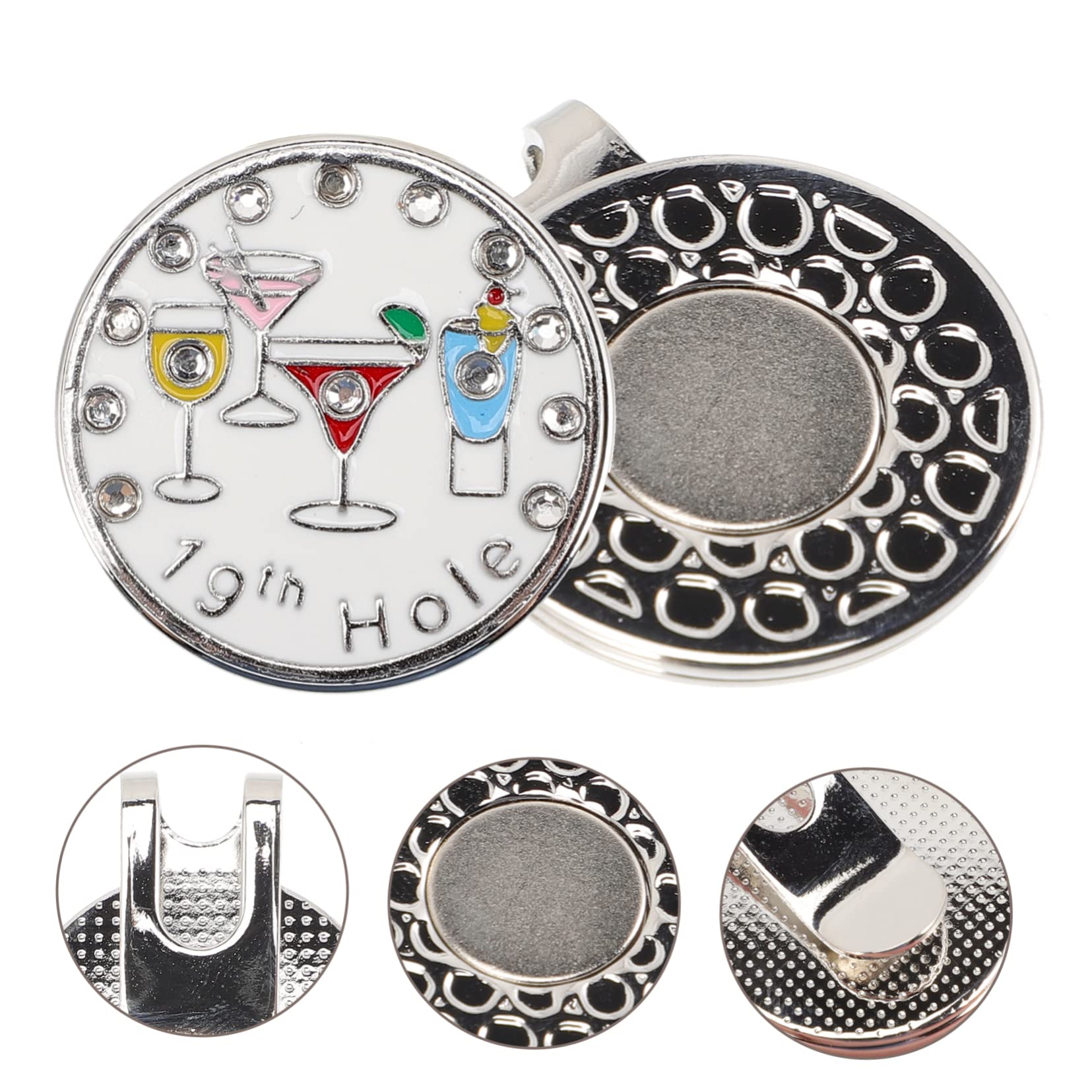 HANABASS Alloy Ball Marker Tragbarer Golf Hut Clip mit Dekorativem Ballmarker für Golfzubehör für für Golfer