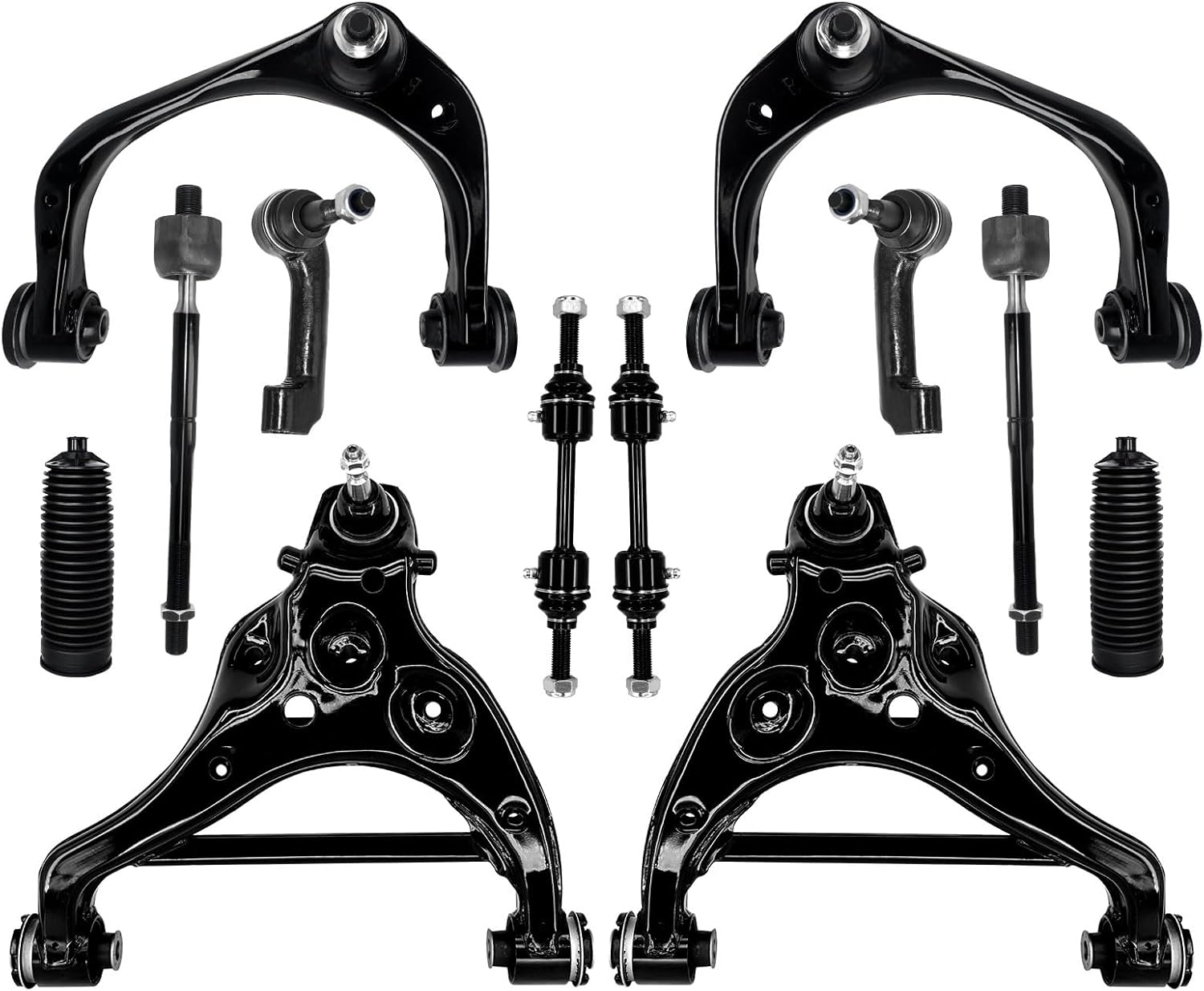 Control Arm, Replacement For Lower & Upper Control Arm with Ball Joint Sway Bar Tie Rod Boot Compatible With 2015-2020 Ford F-150-12 Pcs
