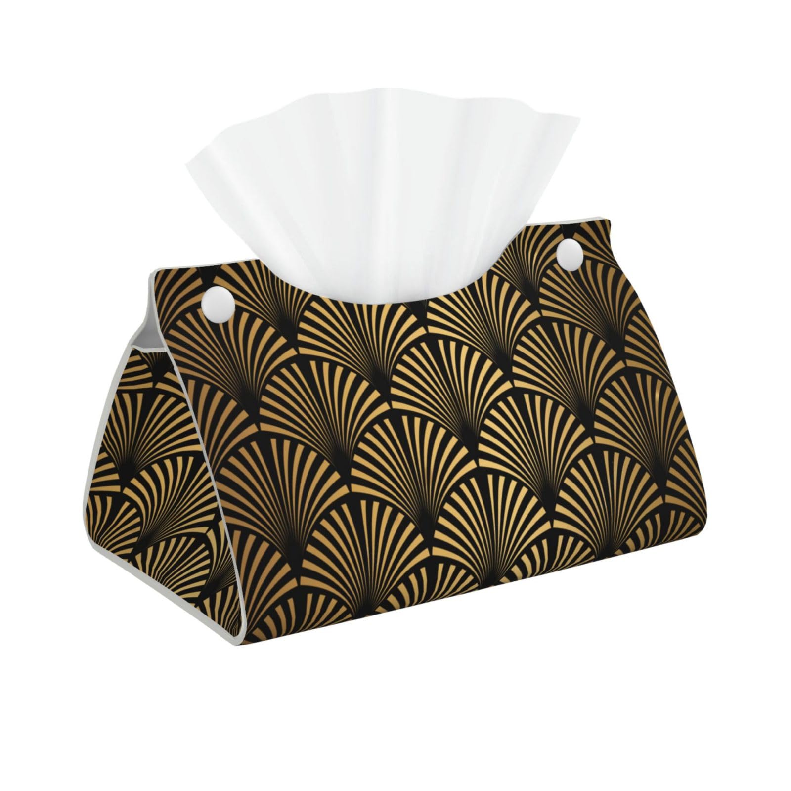 Gongguj As Picture Art Deco Pattern Seamless Black Gold, Long Tissue Box Cover Tissue Box Holder Tissue Dispenser Tissue Holder