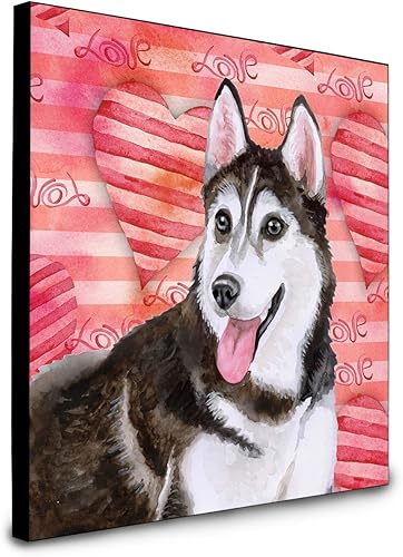 Caroline's Treasures Siberian Husky #2 Love - Panel decorativo de pared, multicolor