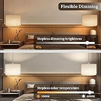 Vista 3 de Hanging Lamp Plug in Pendant Light 2 Pack with Remote Control, 15Ft Hanging Lights with Plug in Cord Beige Lamp Shade Plug in Ceiling Light with