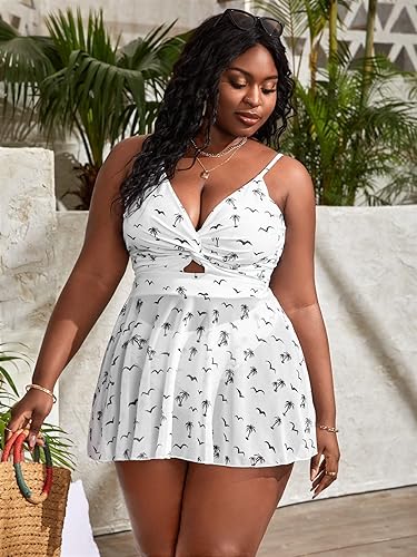 Miniatura 4 de SOLY HUX Women's Plus Size Tankini Set Twist Front Cut Out Bikini Bathing Suits 2 Piece Swimsuit