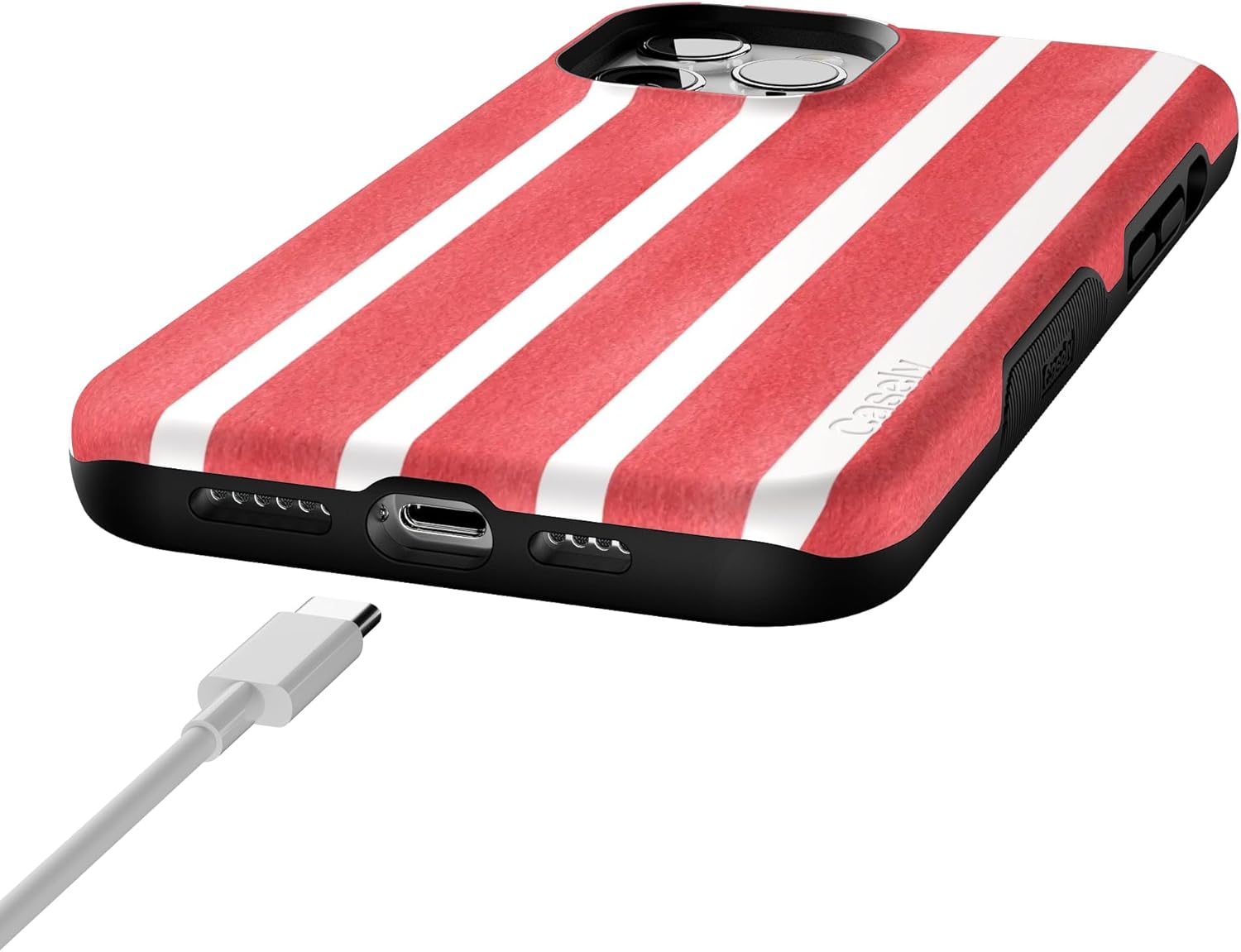 Casely iPhone 12 Pro Max Case | East Coast Summer | Red Stripes | Bold Protective Design | MagSafe Compatible Design