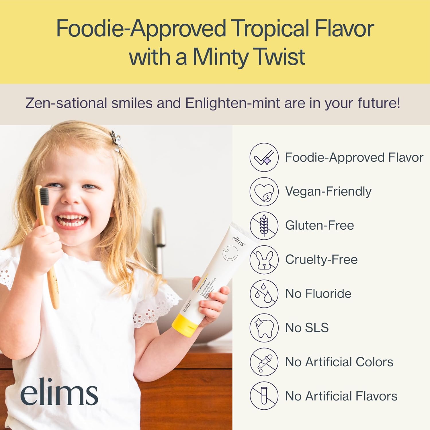 ELIMS Reflection Toothpaste 2 Pack - Lavender Vanilla Mint & Pineapple Orange Mint Flavor - Natural Toothpaste for Whitening & Sensitive Teeth - Nano-Hydroxyapatite & Xylitol - Fluoride Free - 2 x 4oz