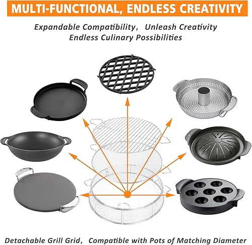 Miniatura 8 de Hisencn Shield for Solo Stove Bonfire 19.5 pulgadas, acero inoxidable 304 protector de chispas para fogata y parrilla de cocina y soporte para