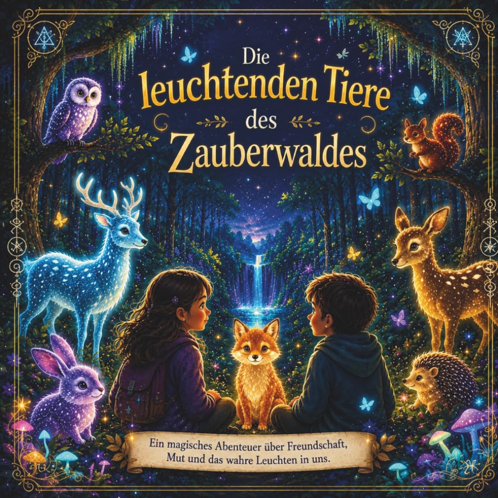 Die Leuchtenden Tiere des Zauberwaldes: Ein Magisches Abenteuer über Freundschaft, Mut und das wahre Leuchten in uns