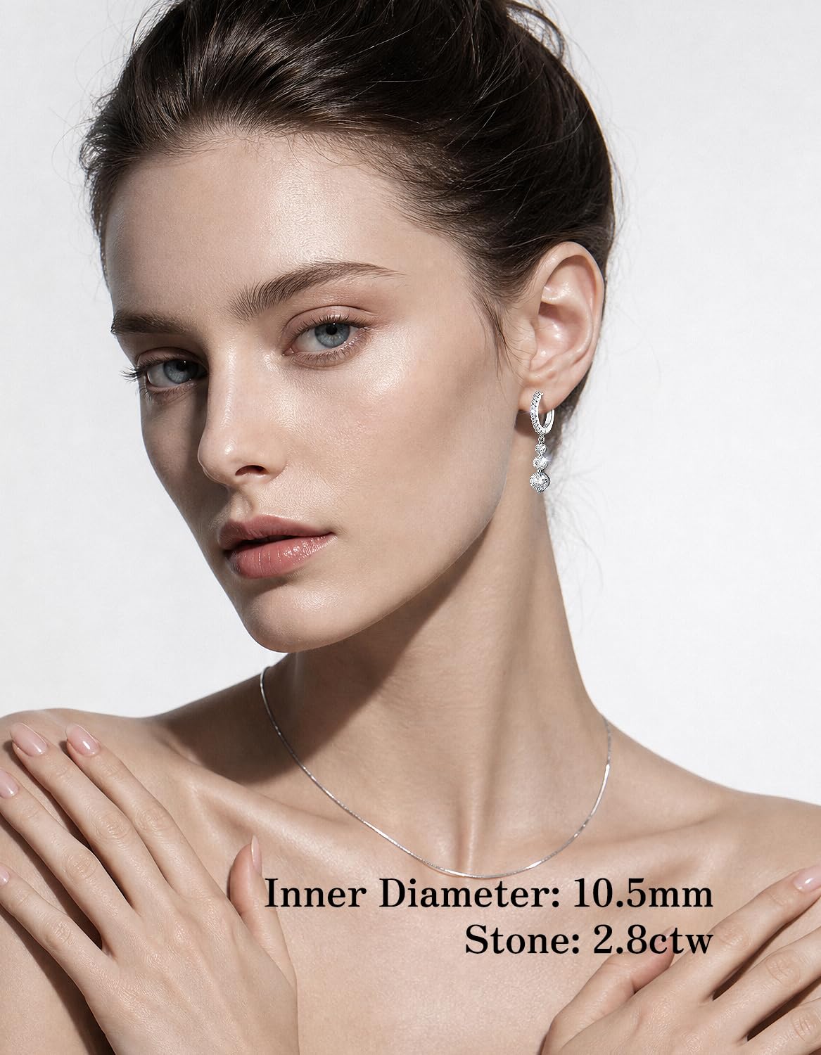 KRKC Creolen mit Anhänger Silber 925 Damen Ohrringe, 5/5,5/6mm