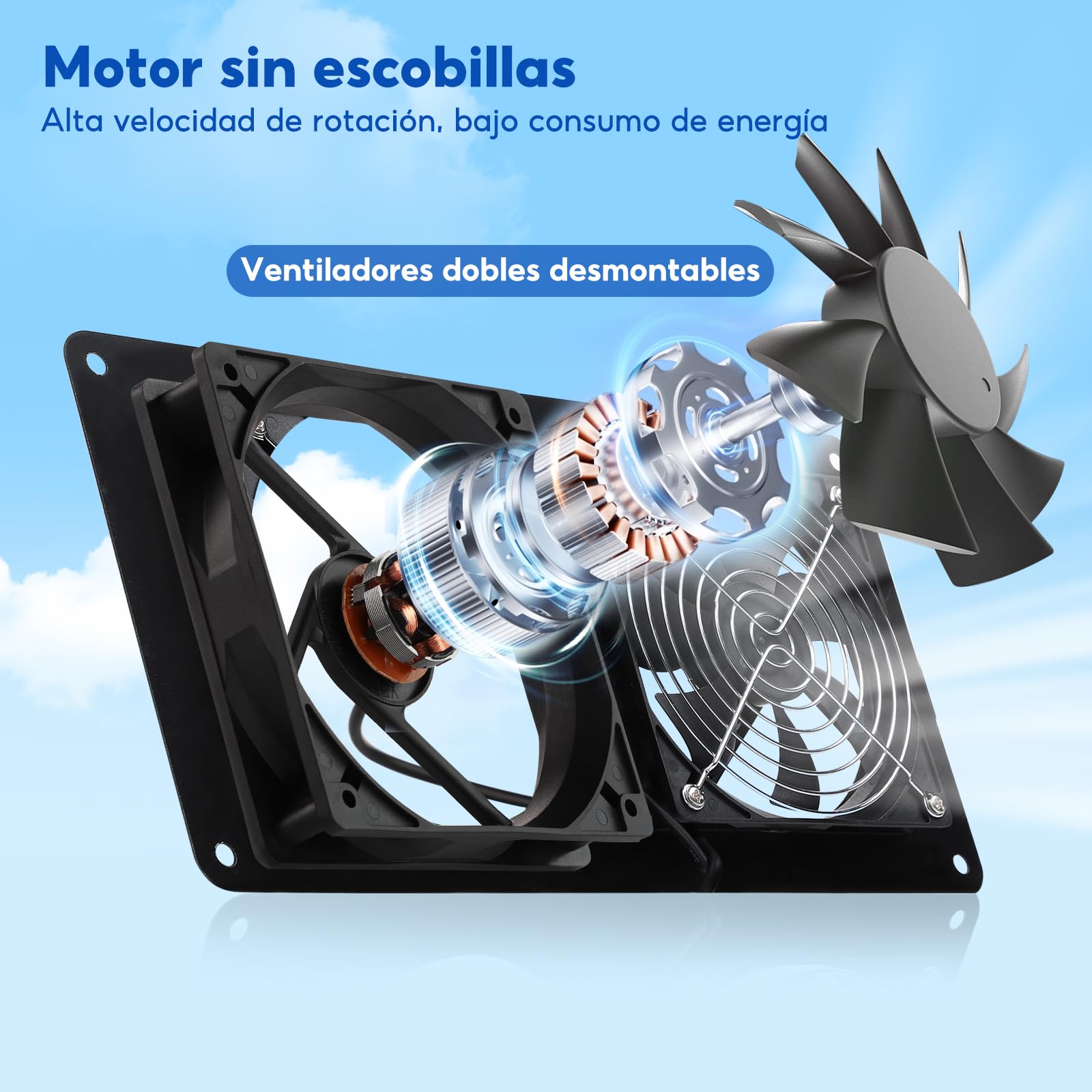 Ventilador solar, 15 W, 9,84 pies, impermeable, doble ventilador de escape para gallineros, cobertizos, casas de mascotas, circulación de aire de invernadero al aire libre