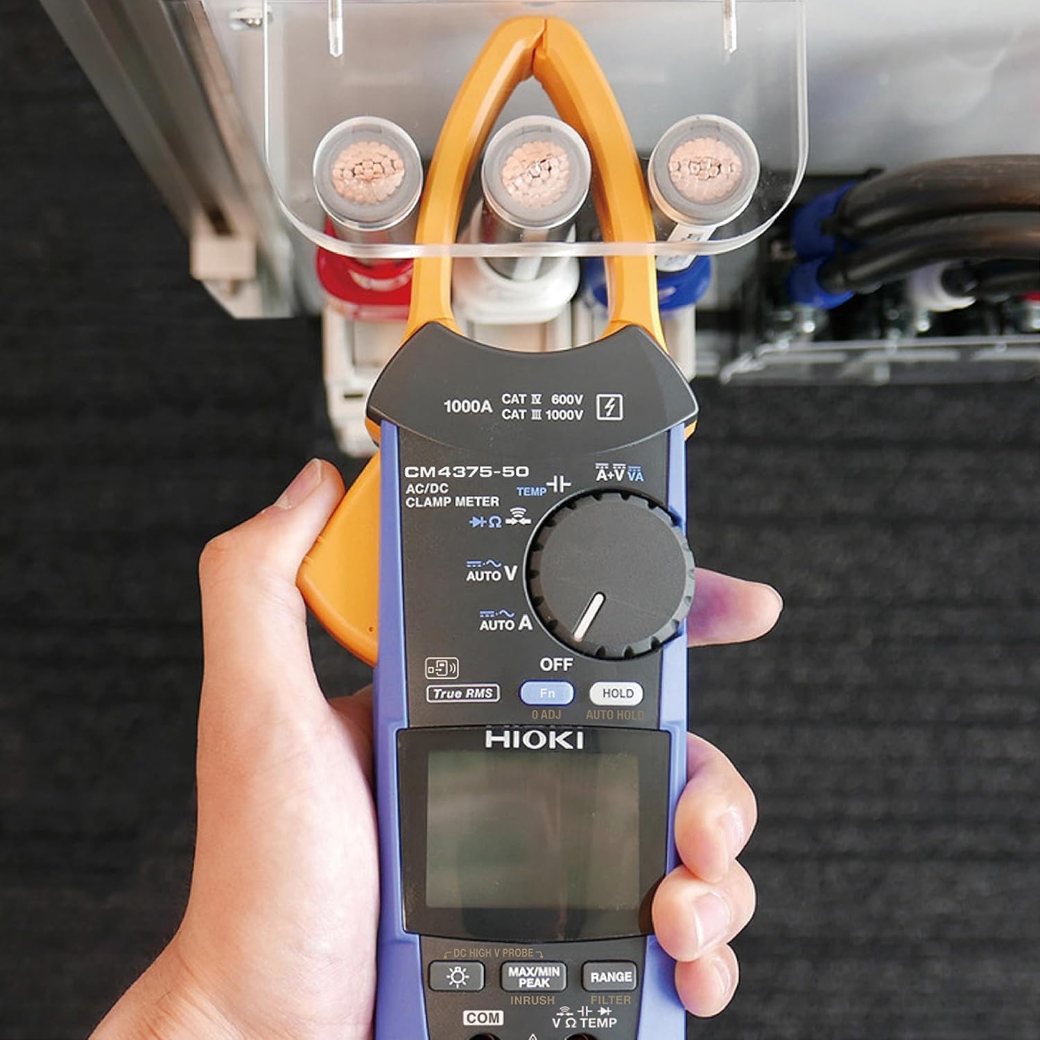 Medidor eléctrico portátil | Pinza amperimétrica de 1000 A CA/CC para mantenimiento industrial y sistemas de energía | Modelo: CM4375-50