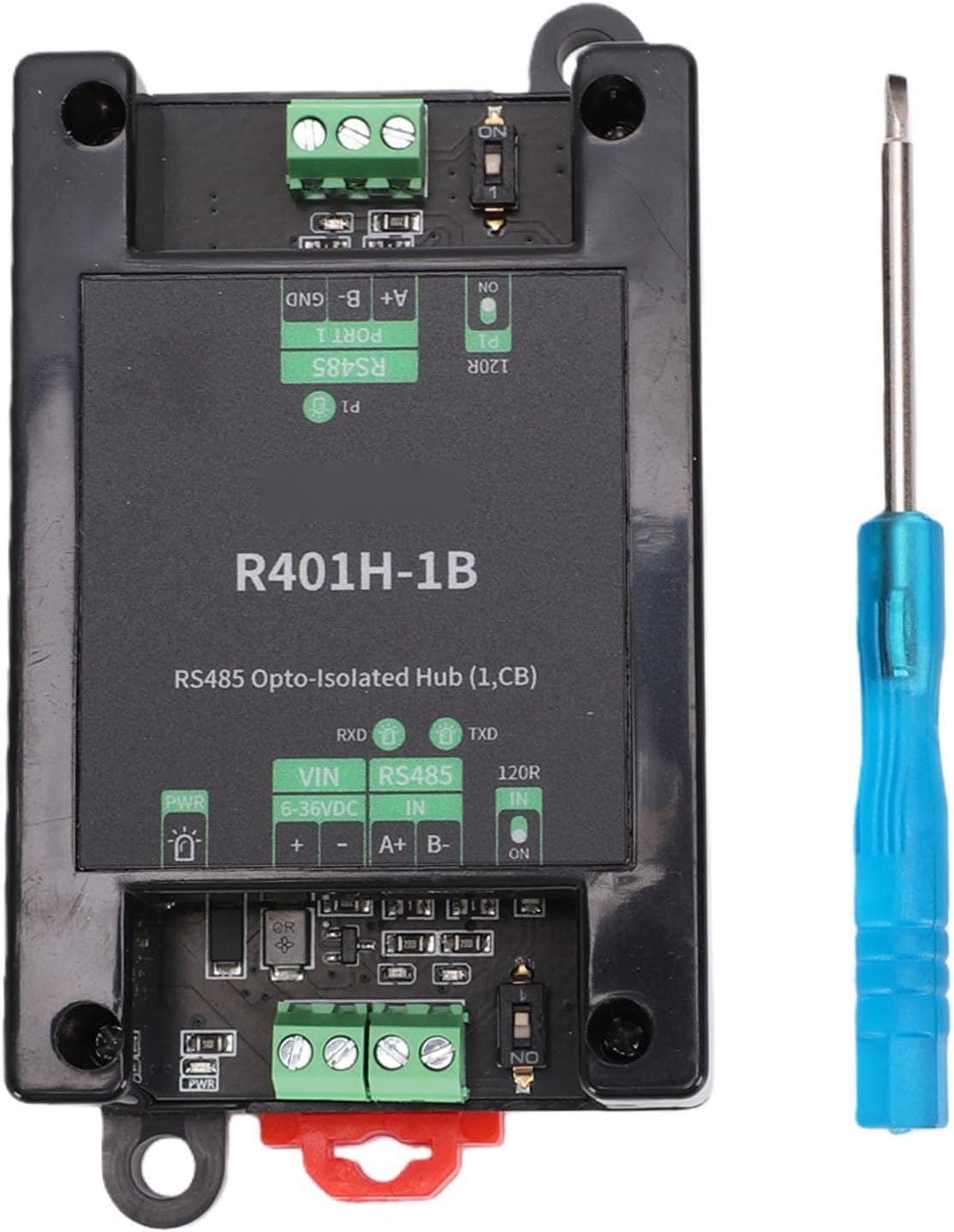 banapoy 485 Isolated Serial Hub Enhanced Anti Interference for Stable Signal Transmission Rail Mount 485 Hub for Industrial Use