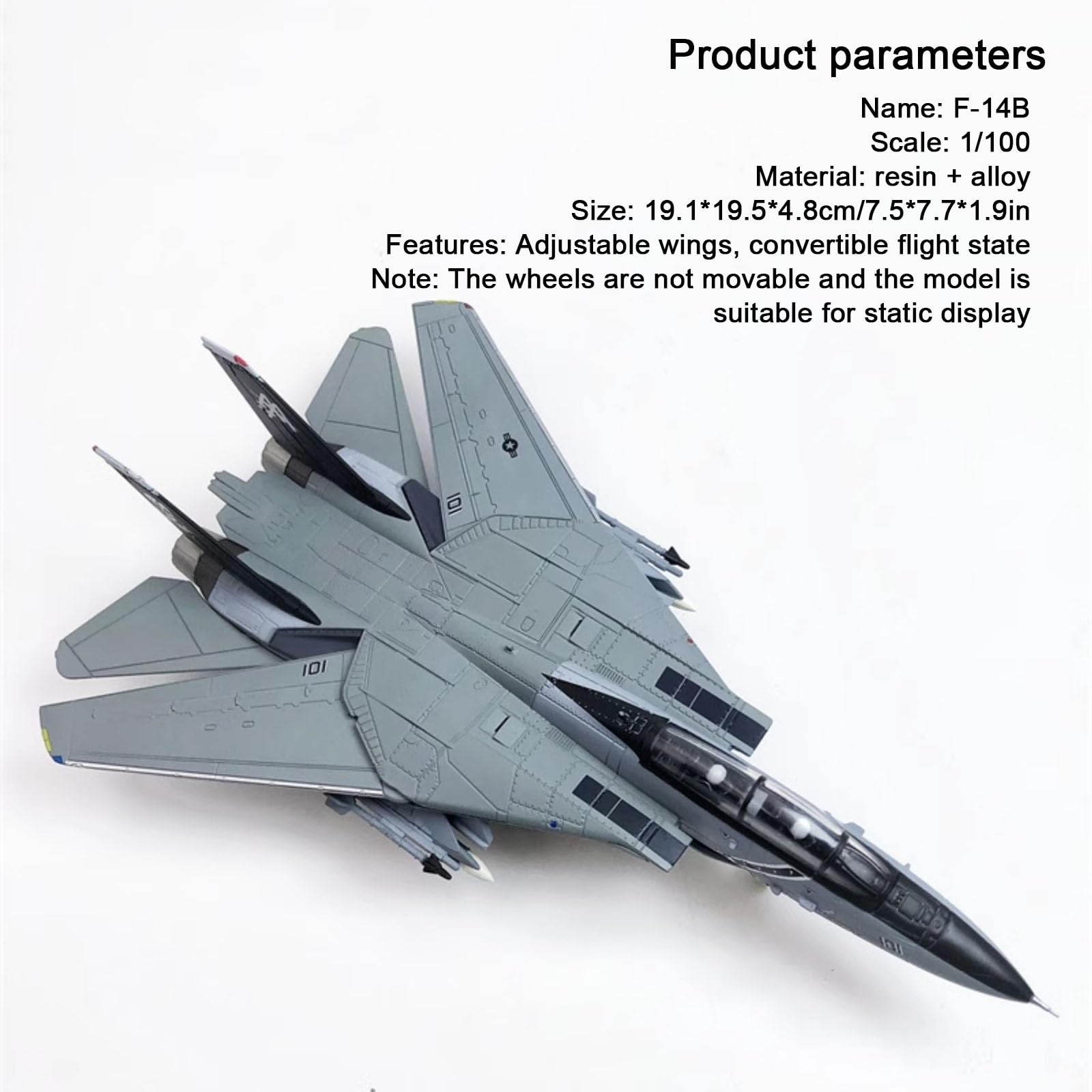 Amazon.co.jp: 7.5インチ 1/100スケール F-14B 戦闘機モデル飛行機