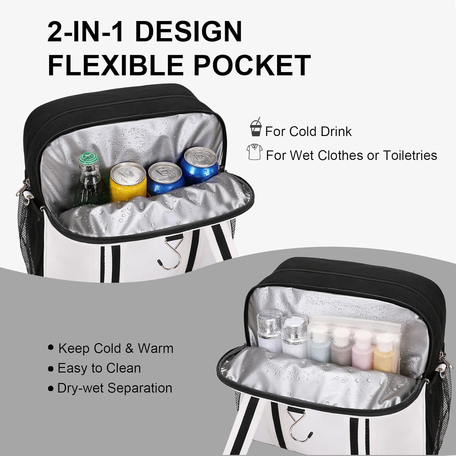 ACESAK Pickleball Bag, Pickleball Bags for Women Men Teens with Waterproof Pocket & Fence Hook, Pickleball Tote Bag