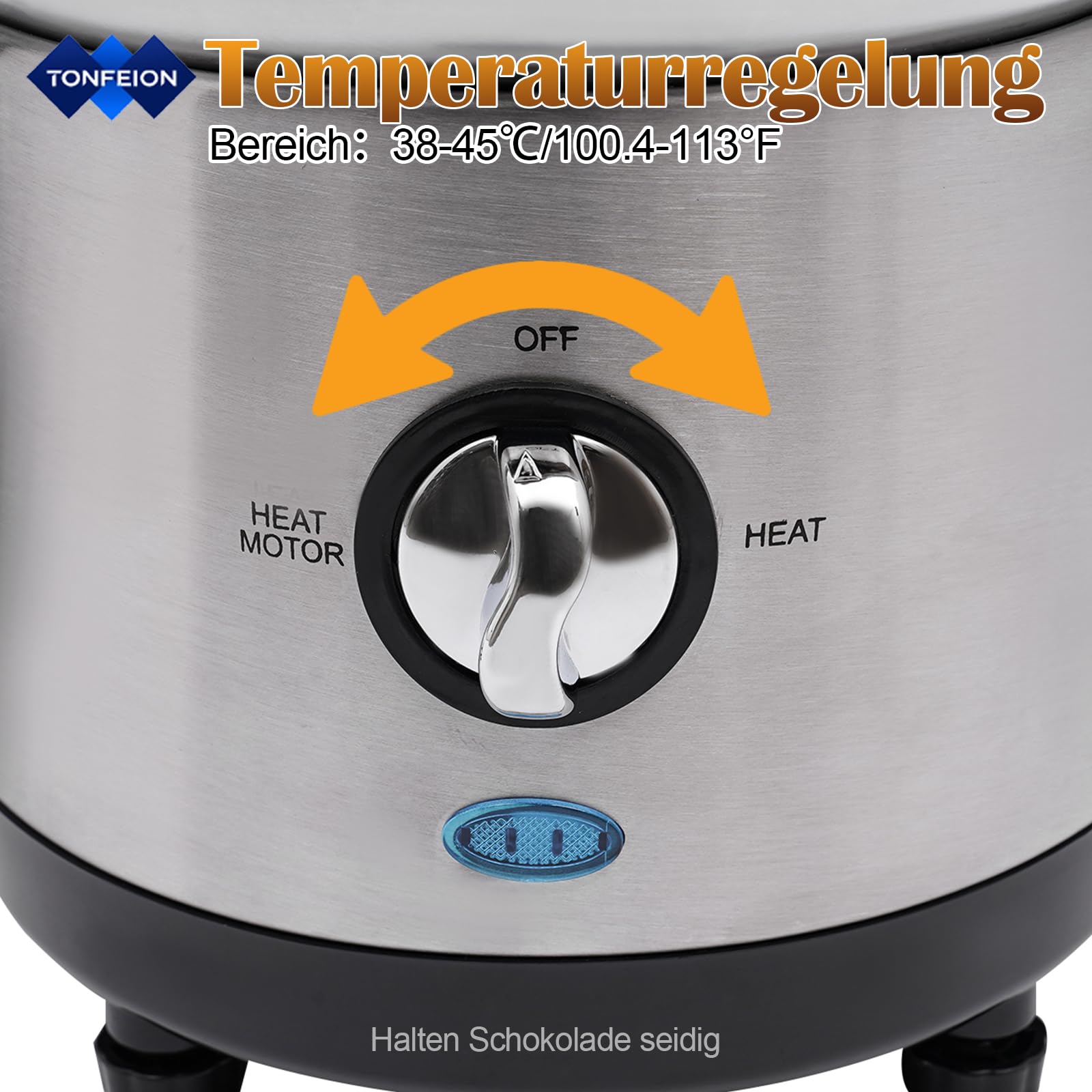 Schokobrunnen Edelstahl - 4 Etagen, 190W Schokoladenbrunnen mit Temperaturregelung, 1.2L Kapazität, Schokostreusel für Hochzeiten, Partys, Geburtstage (Silber)
