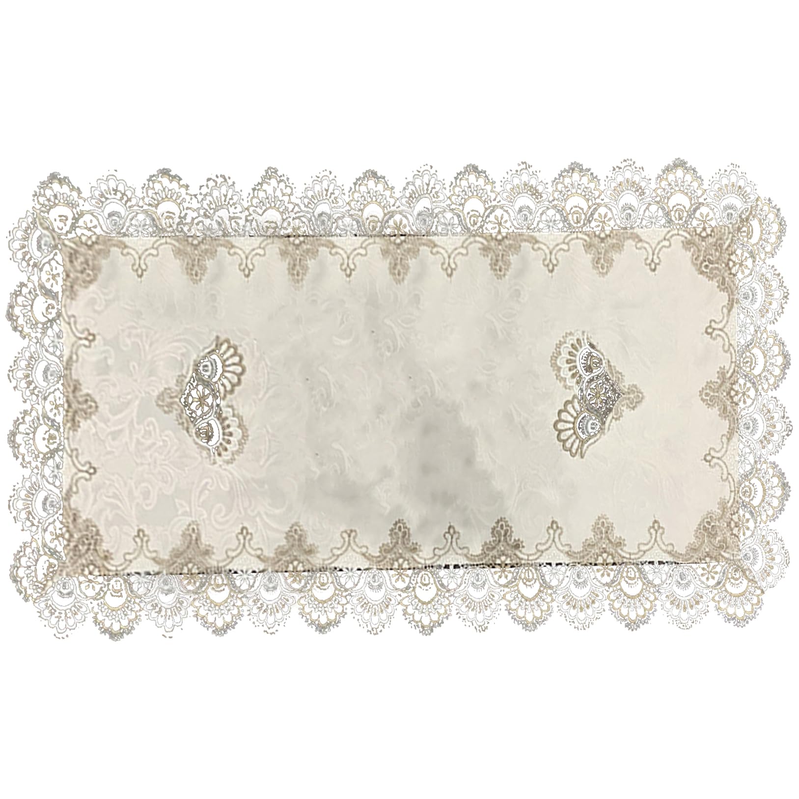 Tsawntd Lace Tablecloth 20x40 Inch Square Tablecloth Hollow out Flower Embroidery Small Dustproof & Washable Table Cover for Wedding Party Home Table Cover Small Cloth