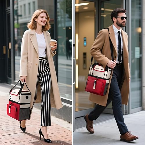 Miniatura 7 de Maelstrom Lunch Box for Women, 20L Insulated Lunch Bag Men, Leakproof Double Deck Cooler Bag, Soft Lunch Cooler with Quick Access Flip-Top Lid for