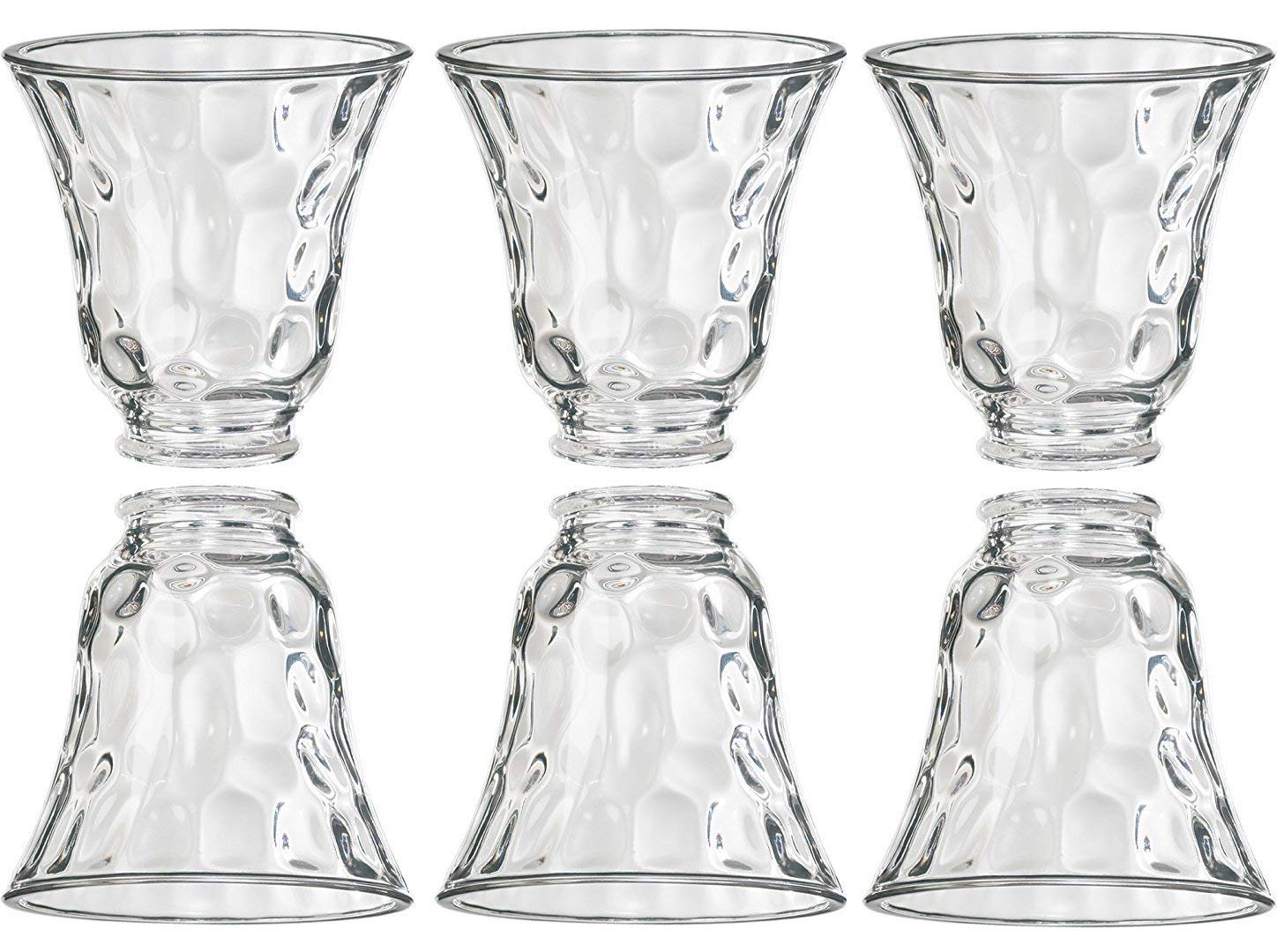 Dysmio Clear Seeded Glass Ceiling Fan Light Covers – 4-Pack, 5.25" Tall X 4.8" Dia, Standard 2.25" Fitter