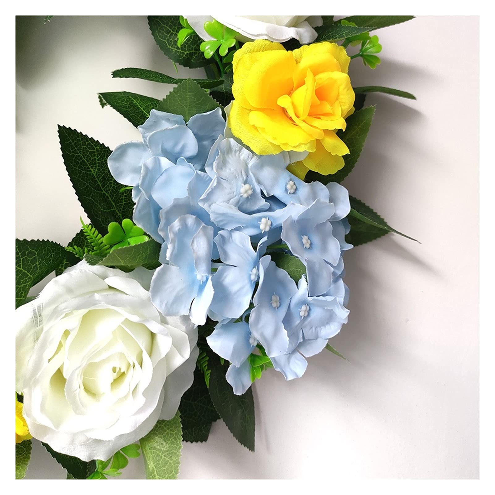 Couronne de Bienvenue 20 Style Fleur Artificielle Guirlande Simulation Guirlande Porte Coureur Ronde Couronne de Mariage Couronne d'eucalyptus Artificielle (Size : Small)