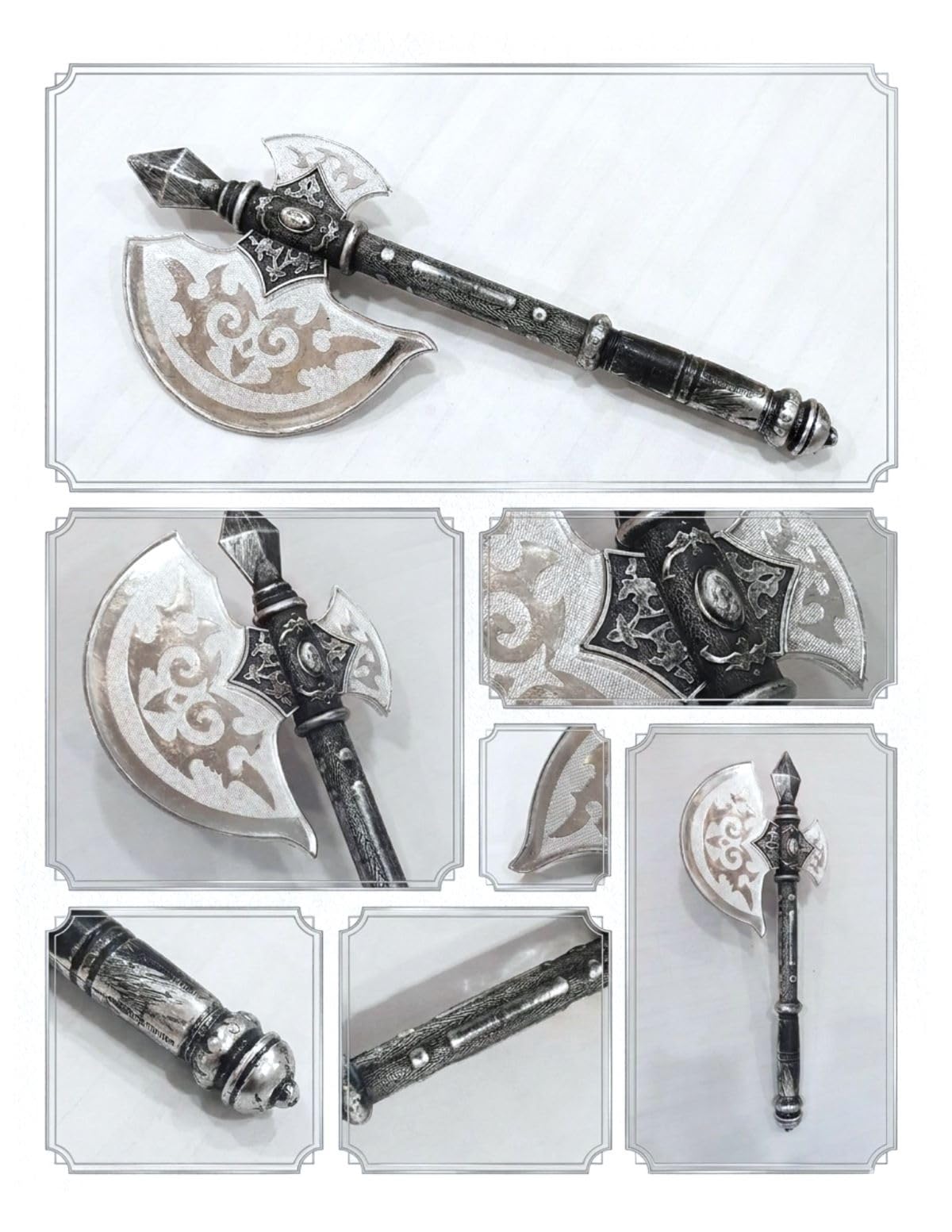 BookMyCostume Parashu Battle Axe Ganesha Pharsa Fancy Dress Costume Accessories for Kids Free Size Silver/Black 4