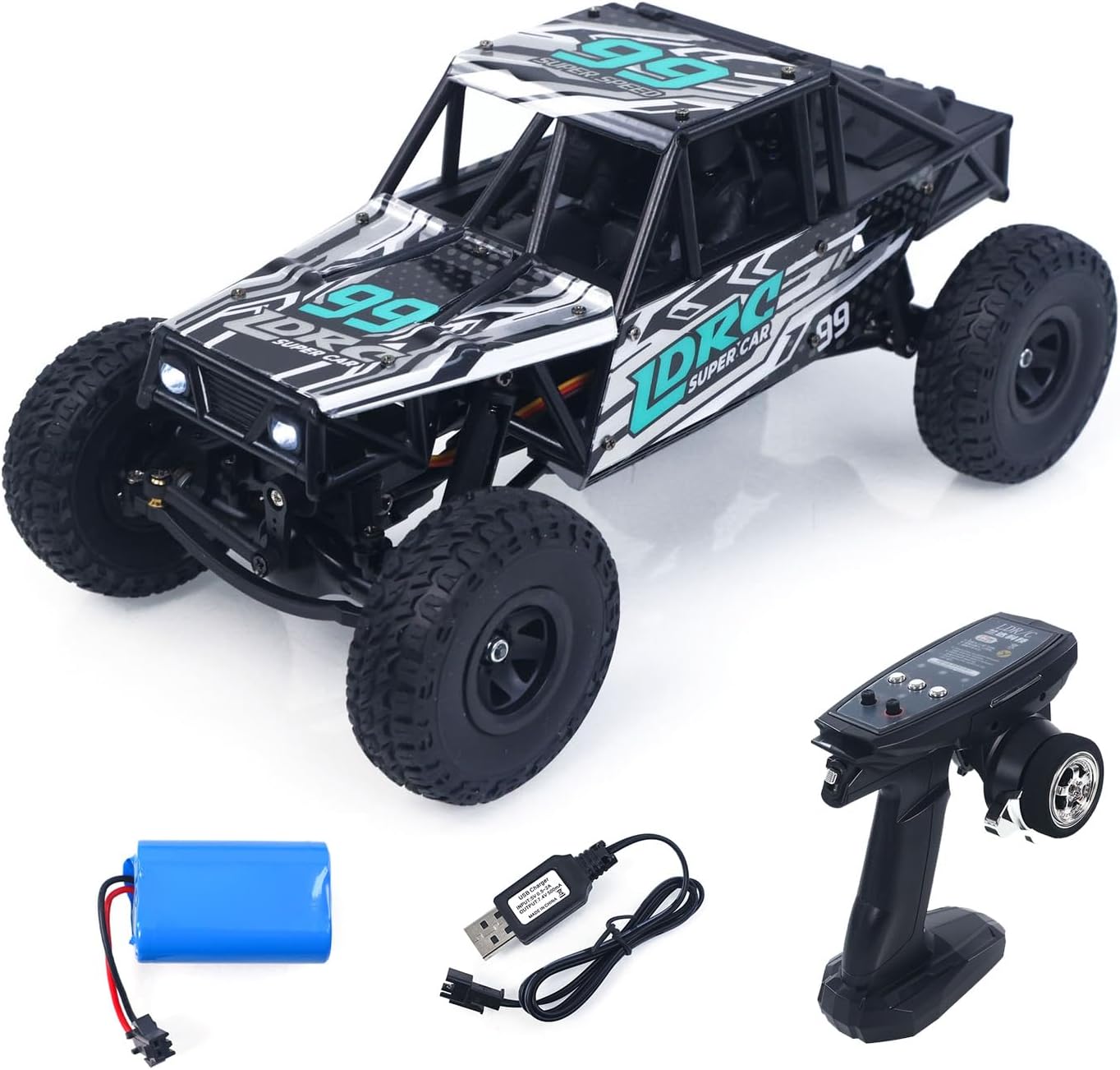 TOUCAN RC HOBBY LDRC LD18499 4×4 2.4G RC Rock Crawler Car 1:18 Wireless Control Climbing Car RTR Vehicles 280 Brushed Motor ESC Headlight for Adult