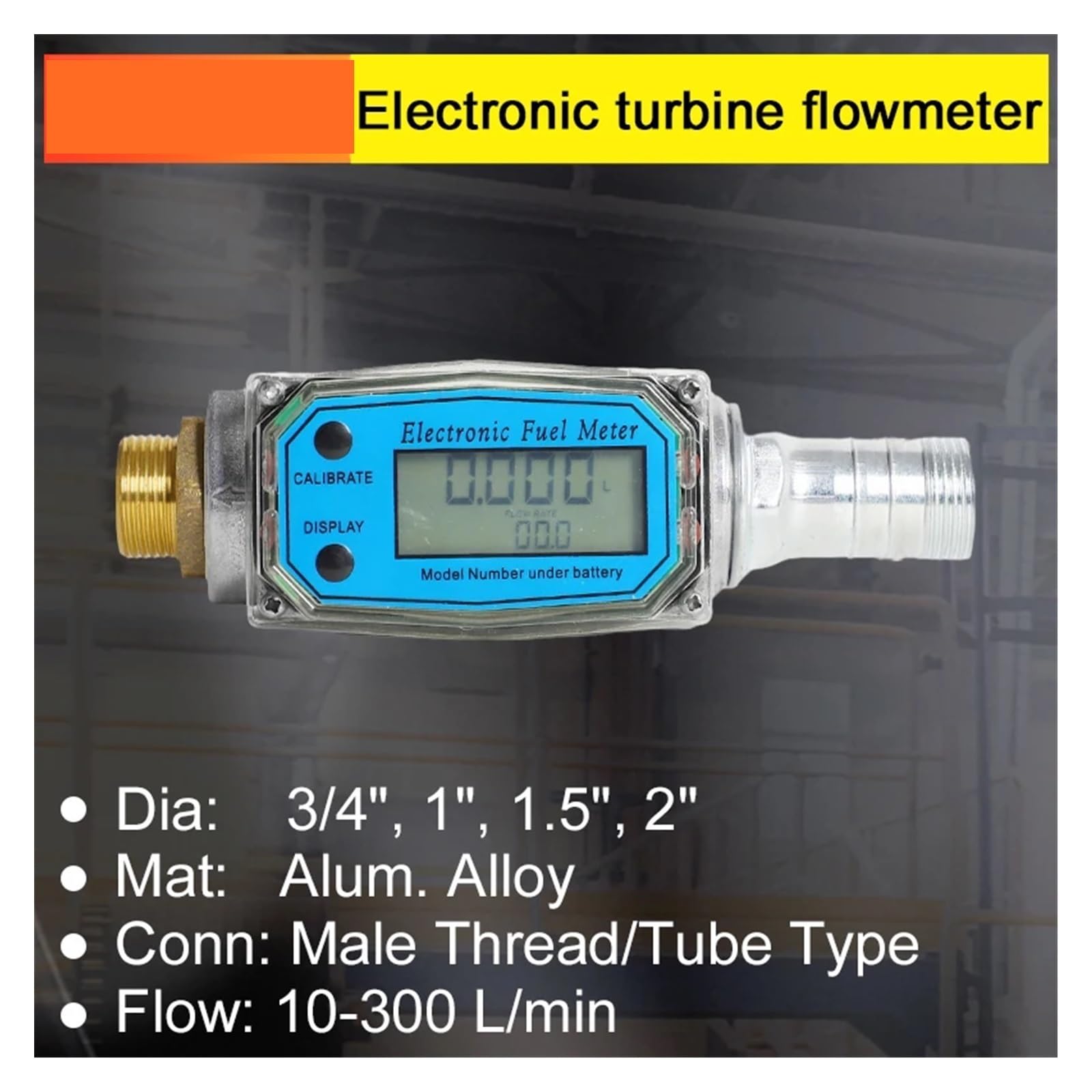 przepływomierz, Cyfrowy przepływomierz turbinowy aluminiowy, gwint 3/4 cala, 1 cal,5, 2 cale, elektroniczny paliwa do wody, oleju napędowego