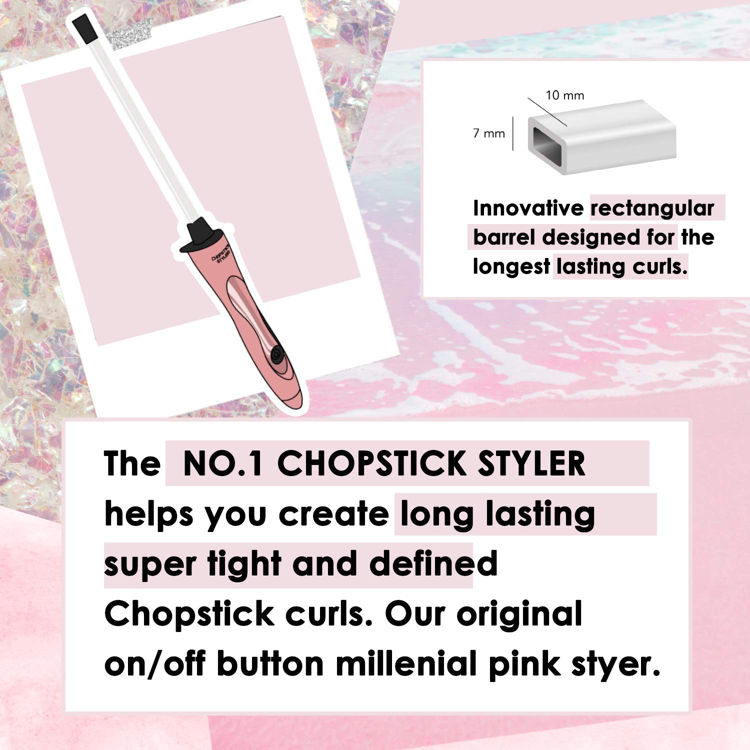 CHOPSTICK STYLER HEROINE Curling Wand 10mm Super Skinny Rectangular Ceramic Bar | UK - View #11