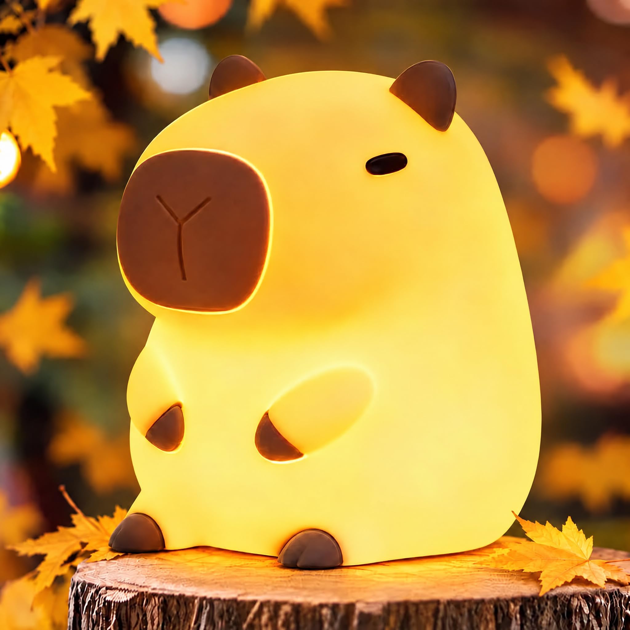 Capybara Night Light for Kids,Safe Squishy Silicone Nursery Light
