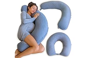 Pharmedoc Crescent Cooling Pregnancy Pillow with Lap Support for Crocheting