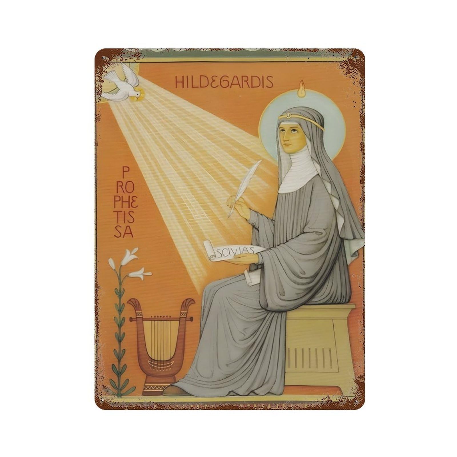 xiaoxiaoshen Hildegard Of Bingen Portrait Wall Decor Art Metal Tin Poster Modern Home Decor Art Home Bar Shop Decorations Vintage Sign 40x30cm