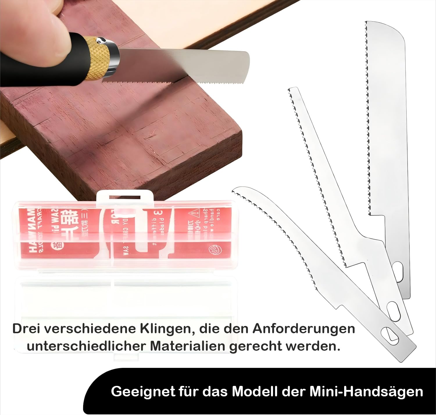 Set mini seghe a mano per modellismo fai da te 3 tipi intercambiabili lame seghetto custodia