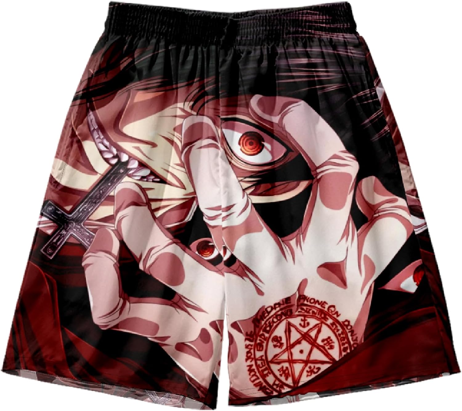 Anime Hellsing Beach Shorts Alucard 3D Printed Swim Trunks Summer Boardshorts Short Pants