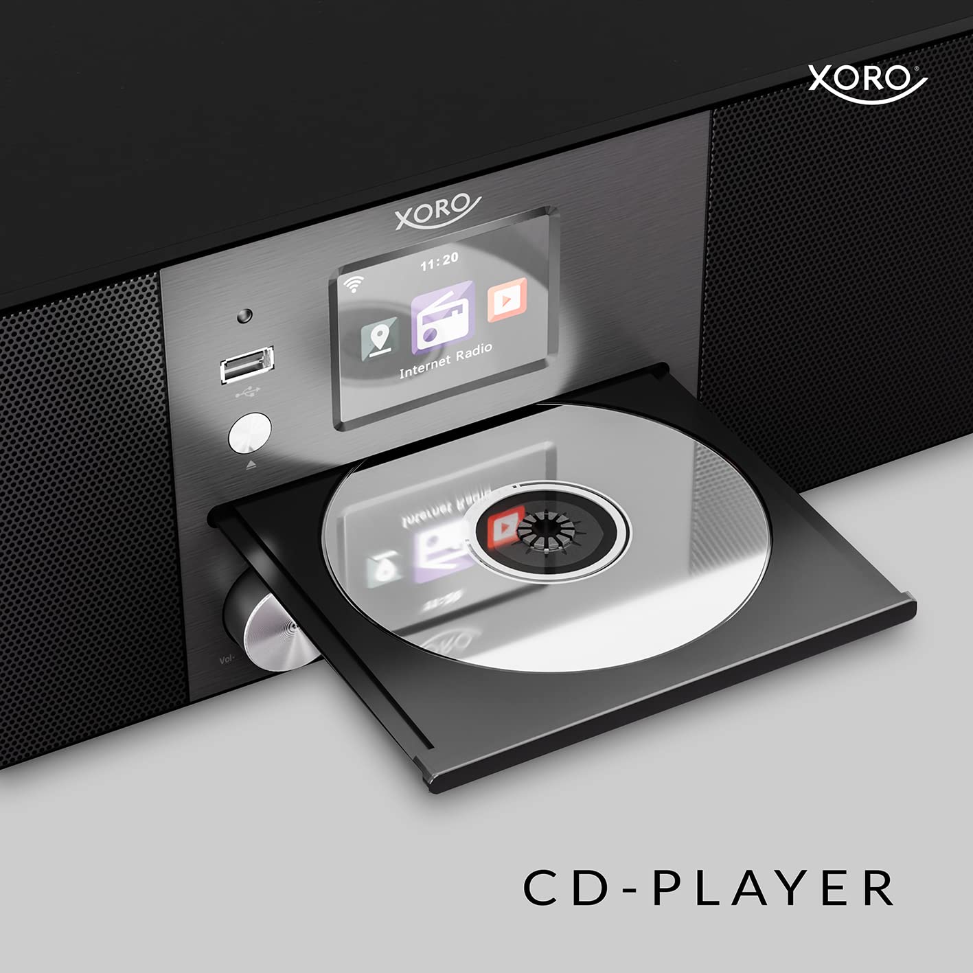 XORO HMT 620 – wielofunkcyjne radio internetowe stereo z odtwarzaczem CD, radio DAB+/FM, Wi-Fi, Bluetooth, Spotify Connect, odtwarzacz MP3 USB, strumieniowe przesyłanie sieciowe, sterowanie aplikacją,