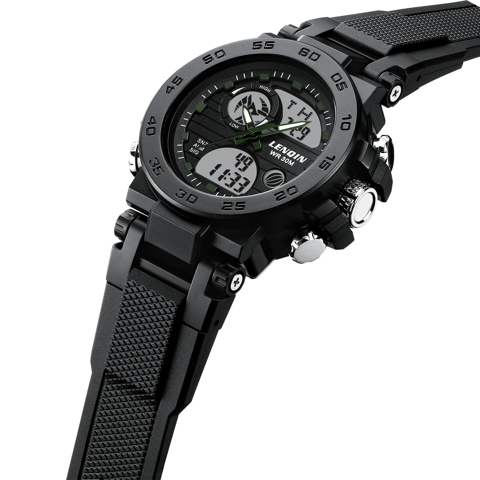 LN LENQIN Mens Watches Digital Military Watch for Men Stopwatch Army Survival Tactical Sports Outdoor Big Face Waterproof Men's Wrist Watches with LED Backlight/Timer/Alarm/Date