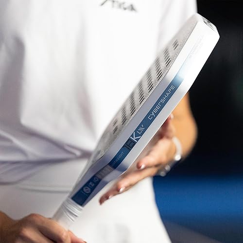 Miniatura 9 de Stiga Raqueta de pádel 18K LW Cybershape, hoja ligera de fibra de carbono para jugar tenis de mesa intermedia para adultos y jóvenes