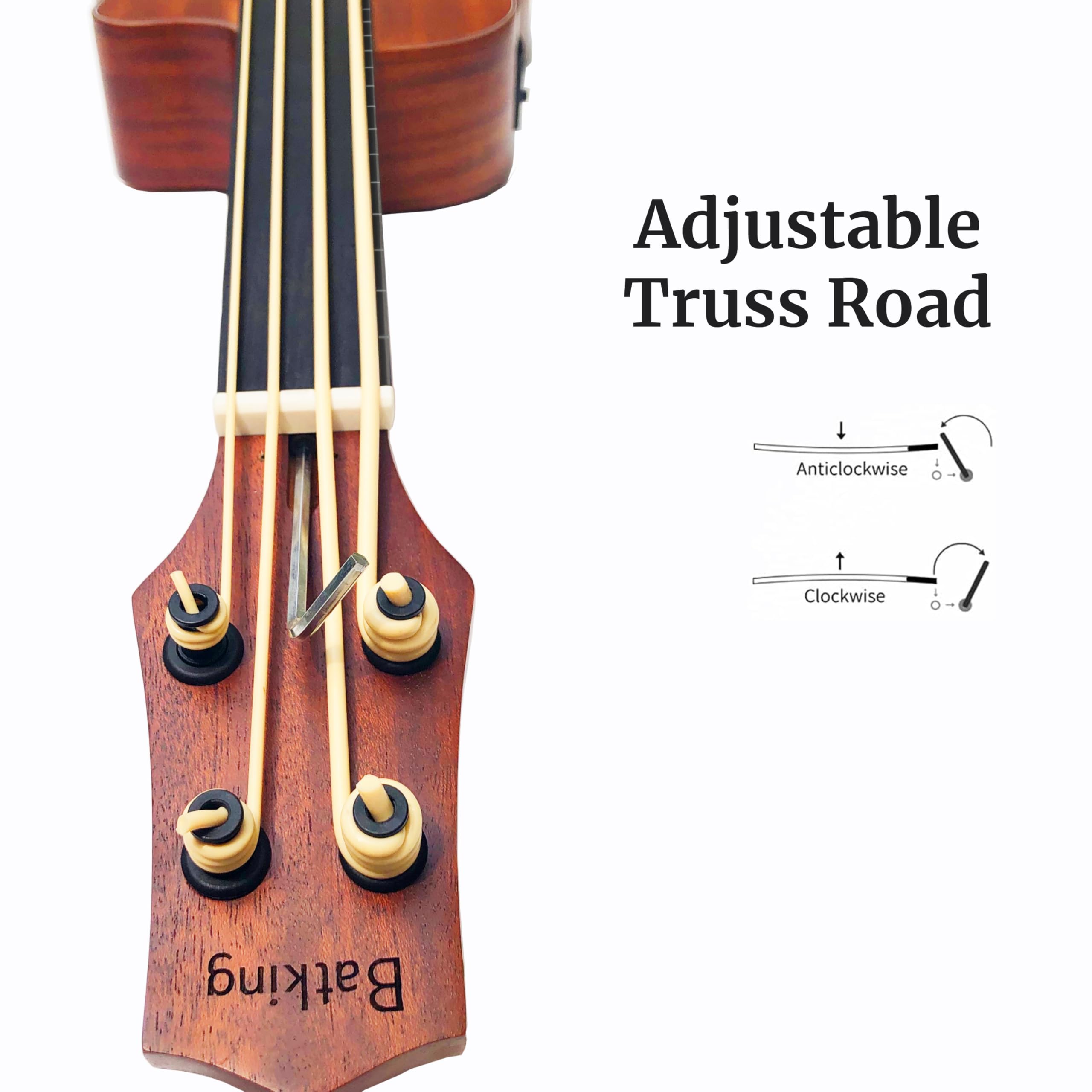 Batking Ubass Ukulele Basso Elettrico, 30 "Baritono Basso Ukelele Fretless, Elettrico Acustico Basso Uku Con Gig Bag