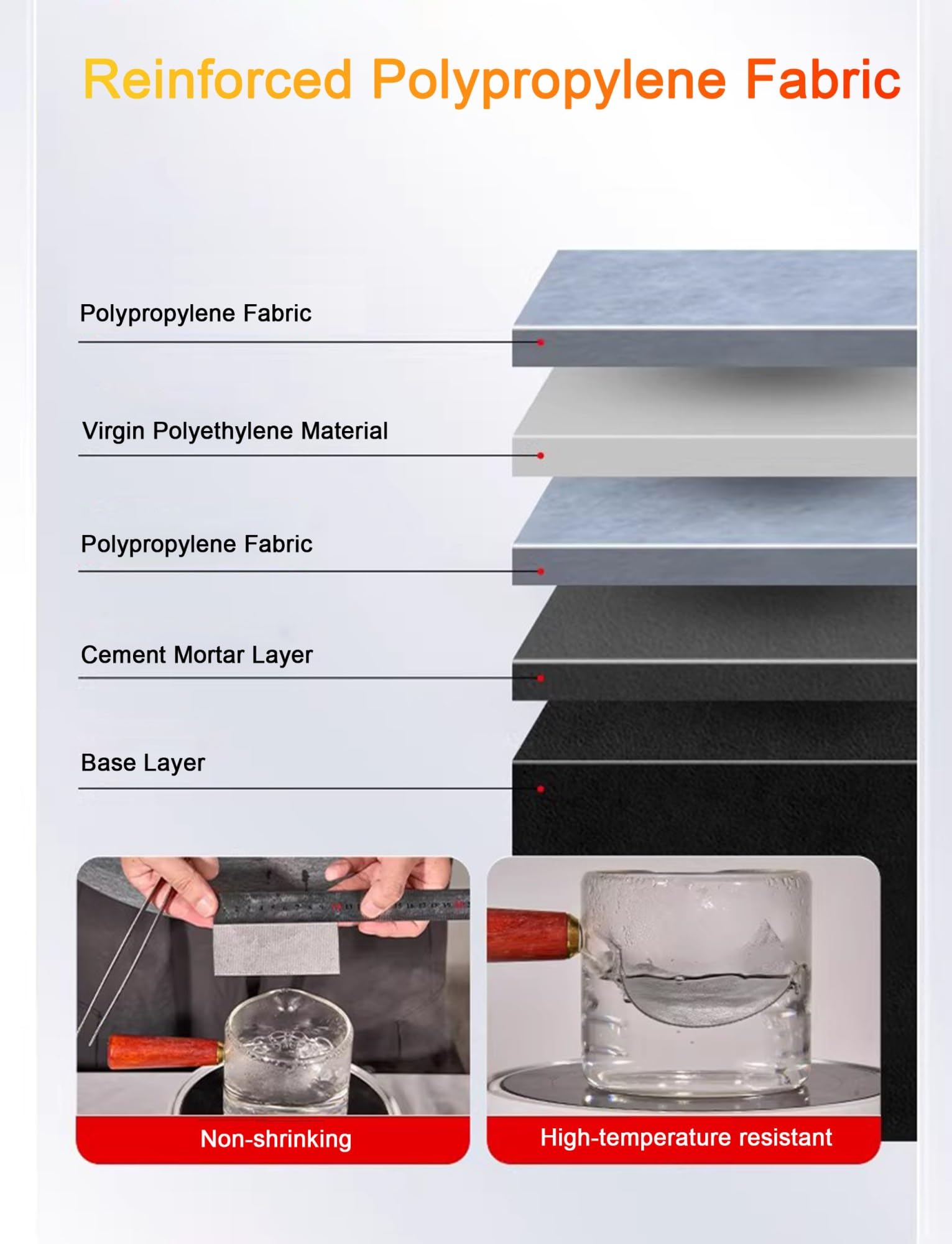 Lámina impermeable Membrana de desacoplamiento de paredes y pisos Membrana de barrera de vapor Material de polietileno flexible(10㎡)
