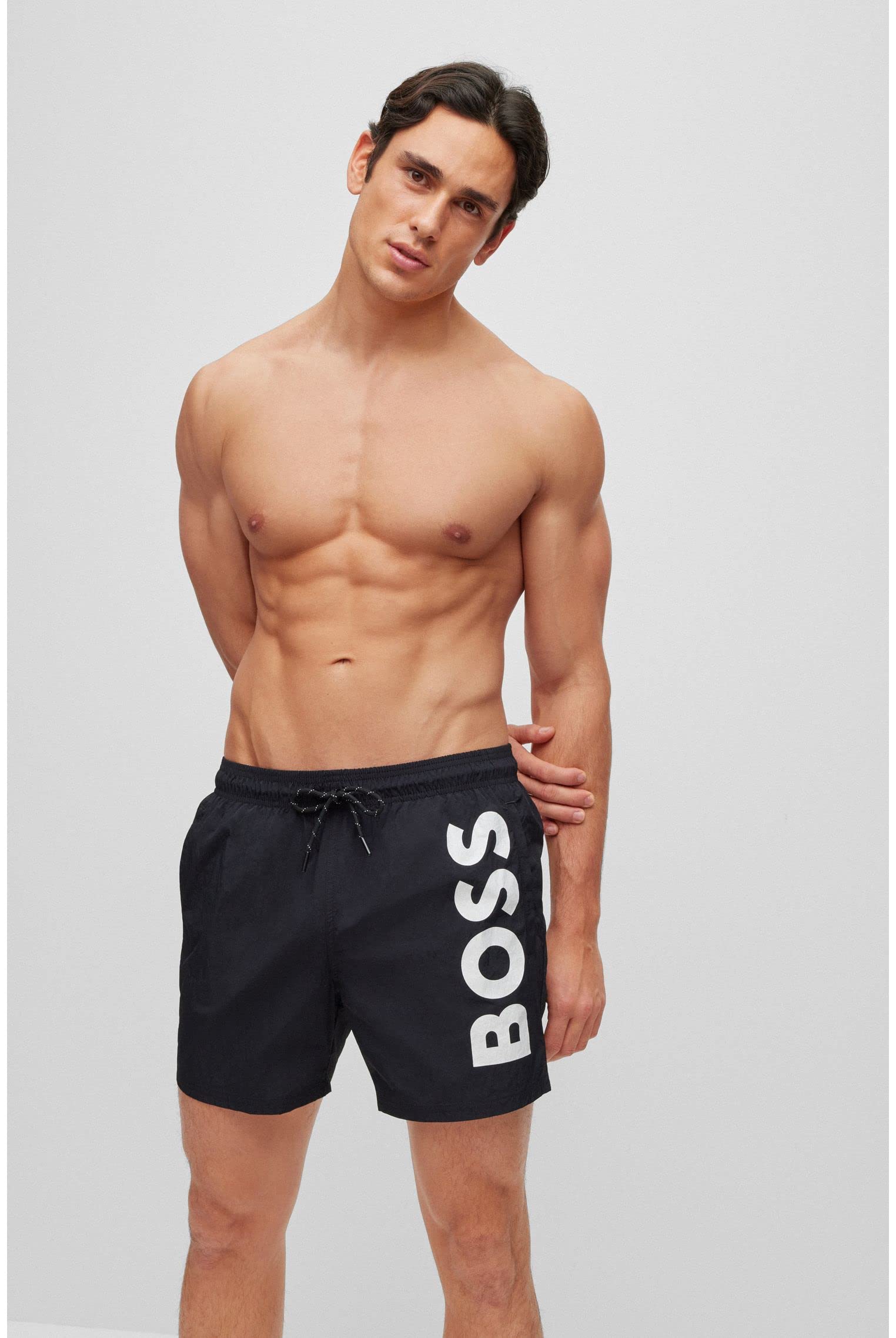 BOSS, Męskie szorty kąpielowe Octopus, -007 czarny, XL