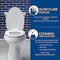 Vista 5 de Bemis Classic Colors - Asiento de inodoro de cierre lento, bisagras fáciles de limpiar y asiento de plástico duradero, fabricado en Estados Unidos