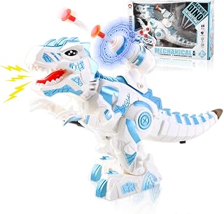 T-Rex Dinosaur Toys for Kid 3-5 | Electric Walking Dinosaur Toy for 5 6 7 8 9 Year Old Boys | Robot Dinosaur Toy with Tyrannosaurus Roars Lighting Tail and 4 Soft Bullet