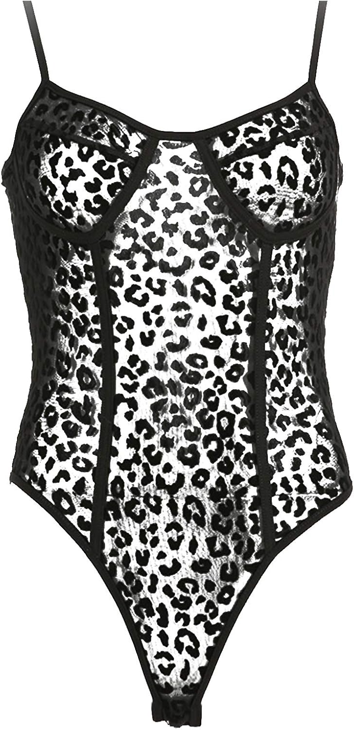 MSemis Lingerie Donna Sexy Hot per Sesso Body Sexy Leopardato Bodysuit