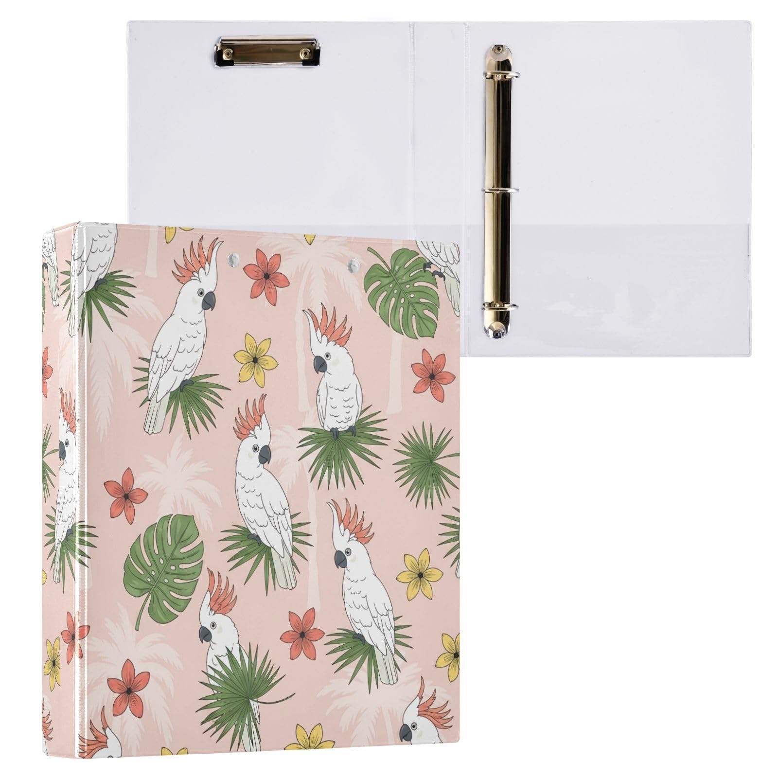 Raccoglitori a 3 anelli da 3,8 cm, decorativi, rotondi, con clip in metallo, formato A4, per casa e ufficio, confezione da 2